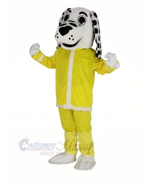 Dalmatian Fire Dog with Yellow Coat Mascot Costume Animal