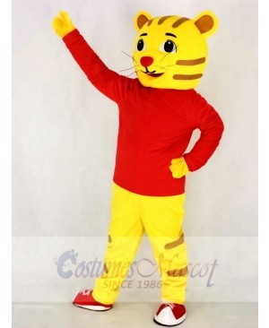 Cute Daniel Tiger with Red Coat Mascot Costume