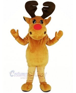 Brown Reindeer Mascot Costume Christmas Xmas