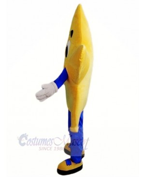 Yellow Twinkle Star with Blue Coat Mascot Costume Christmas Xmas