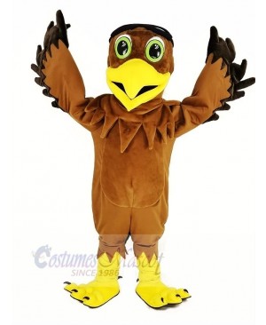 Brown Eagle Ace Pilot Bird Mascot Costume Animal