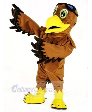 Brown Eagle Ace Pilot Bird Mascot Costume Animal