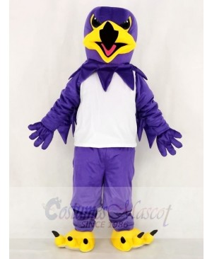 Purple Night Hawk with White Vest Mascot Costume School 	