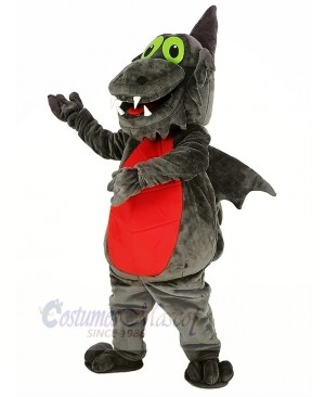 Gray Dragon with Red Belly Mascot Costume Animal