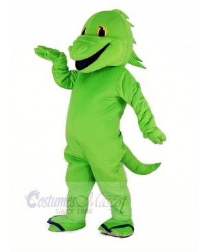 Green Lizard Mascot Costume Cartoon