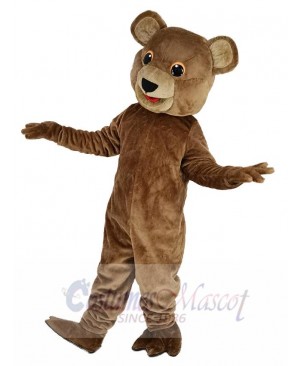 Cute Brown Bear with Black Eyes Mascot Costume