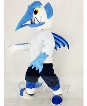 Realistic Swordfish with Black Pants Mascot Costume Cartoon	