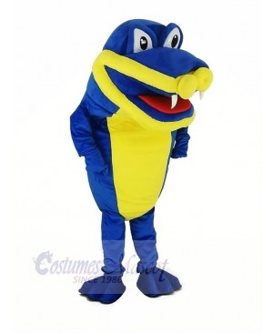 Royal Blue Crocodile Alligator Mascot Costume