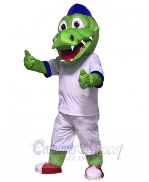 Cute Blue Hat Athlete Crocodile Alligator Mascot Costumes