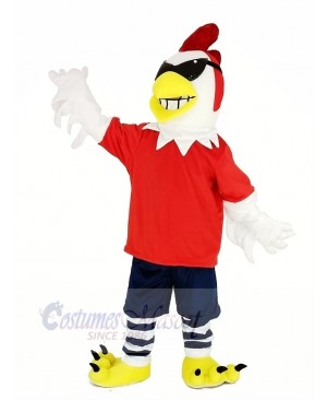 Chicken Rooster with Glasses Mascot Costume Cartoon