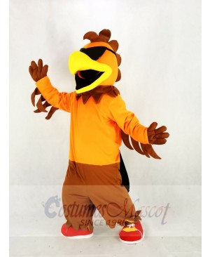 Cool Rock Chicken Rooster Mascot Costume Cartoon	