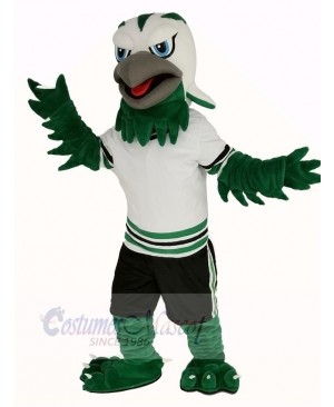 Green and White Eagle Falcon Mascot Costume