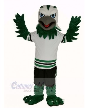 Green and White Eagle Falcon Mascot Costume