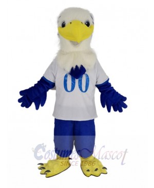 White Head Falcon Eagle in White T-shirt Mascot Costume