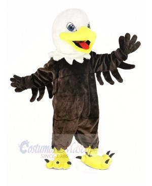 White Head Brown Eagle Mascot Costume Animal	