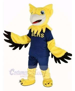 Yellow Gryphon with Blue T-shirt Mascot Costume Animal