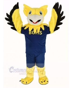 Yellow Gryphon with Blue T-shirt Mascot Costume Animal
