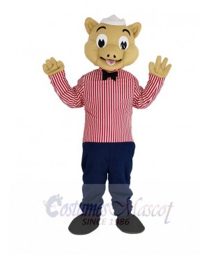 Waiter Pig Mascot Costume Animal