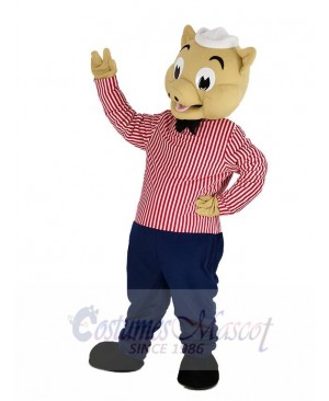 Waiter Pig Mascot Costume Animal