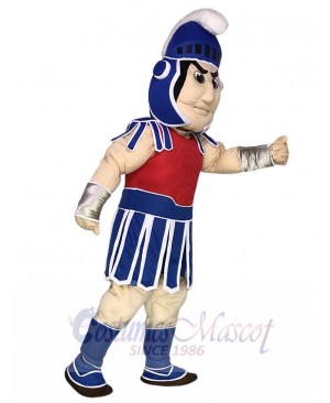 Blue Spartan Trojan Knight Sparty with Red Chest Mascot Costumes 