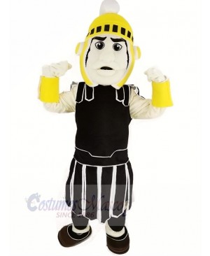 Black and Yellow Titan Spartan Sparty Mascot Costume People