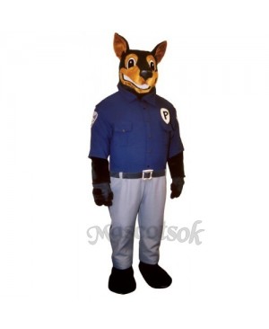 Cute Officer Doberman Dog Mascot Costume