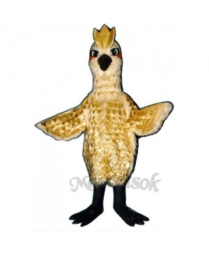 Cute Golden Phoenix with Gold Lame Feathers Mascot Costume