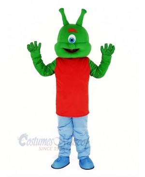 Green Alien Mascot Costume Cartoon	