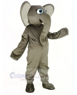 Grey Elephant Mascot Costume Cartoon