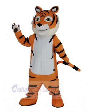 Friendly Tiger Mascot Costume Cartoon