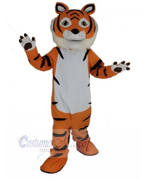 Friendly Tiger Mascot Costume Cartoon