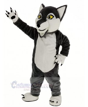 Long-haired Gray Wolf Mascot Costume Animal