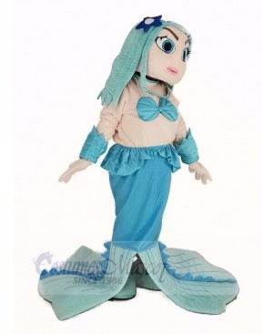 Blue Mermaid Mascot Costume Cartoon