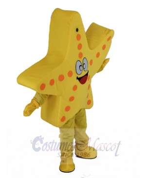 Smiling Yellow Starfish Mascot Costume