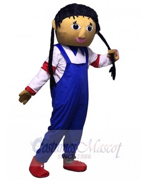 Blue Overalls Cowgirl Mascot Costumes