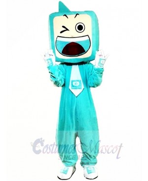 Green TV Set Mascot Costume