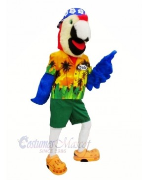 Fashion Parrot with Blue Hat Mascot Costumes Animal