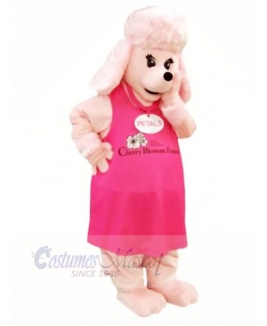 Pink Dog in Dress Mascot Costumes Cartoon