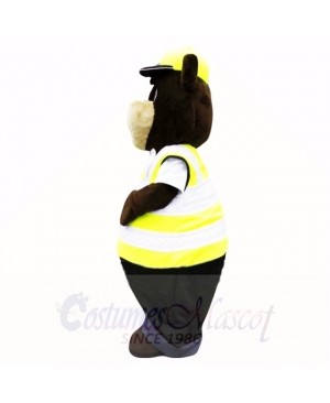 Sunny Bear with Yellow Hat Mascot Costumes Adult