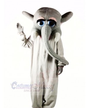 Grey Elephant with Big Eyes Mascot Costumes Cartoon	