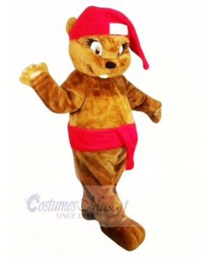 Cute Brown Christmas Beaver Mascot Costumes Animal