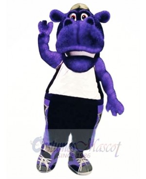 College Hippo Mascot Costume 
