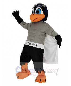 Skyhawk with White Cloak Mascot Costume