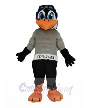 Black and Gray Skyhawk Mascot Costume