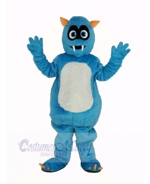 Fluffy Blue Monster Mascot Costume Cartoon