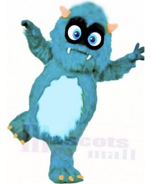 Fluffy Blue Monster Mascot Costume