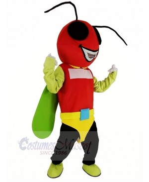 Red Head Firefly Mascot Costume Insect