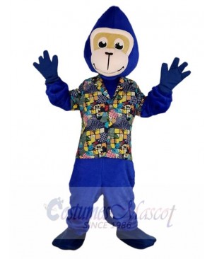 Gorilla Monkey in Floral Shirt Mascot Costume
