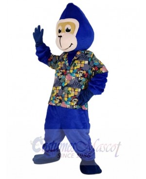 Gorilla Monkey in Floral Shirt Mascot Costume