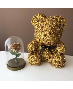 Golden Rose Teddy Bear Flower Bear Best Gift for Mother's Day, Valentine's Day, Anniversary, Weddings and Birthday